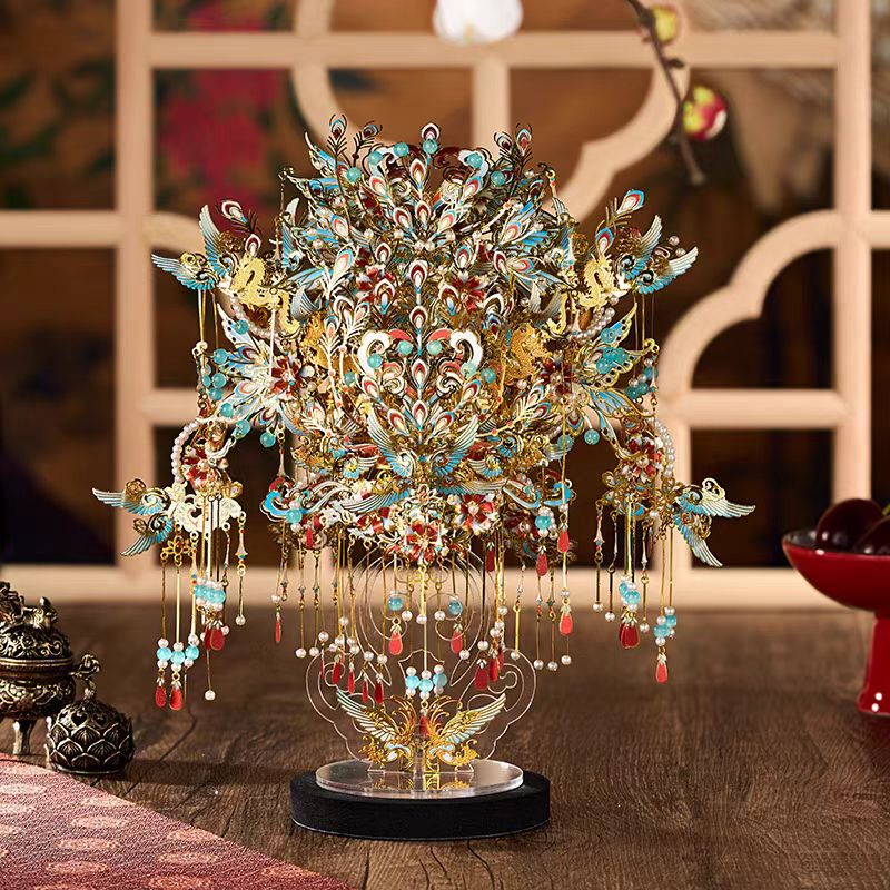 Nine Dragons and Nine Phoenix Crown Metal Puzzle