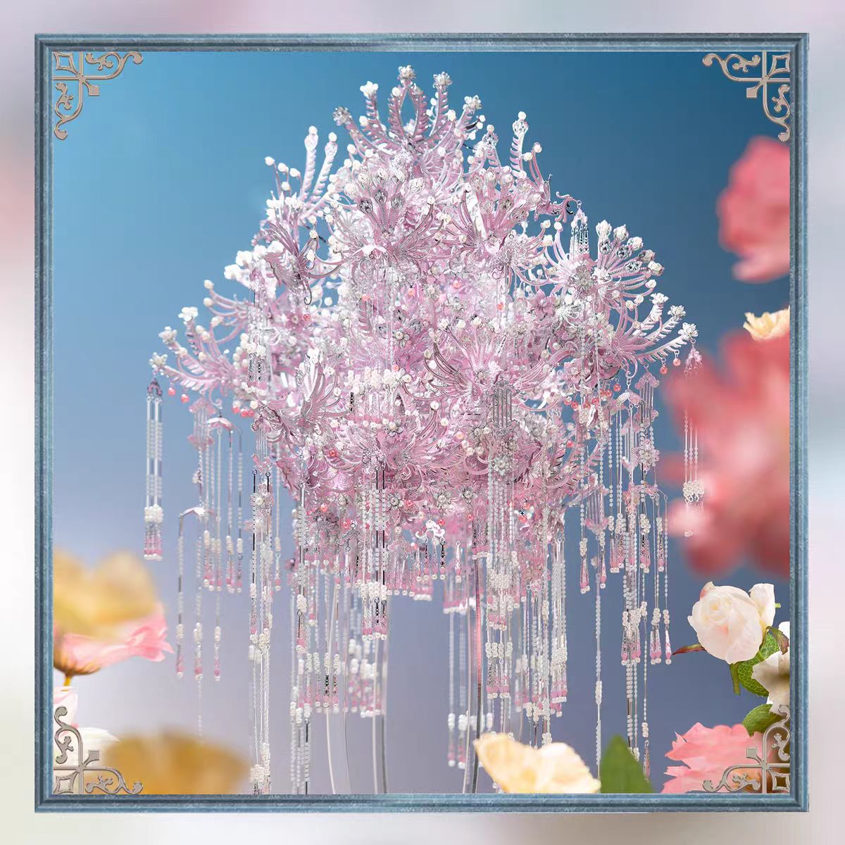 “Pink Dainty Twenty-Two Phoenixes Crown”